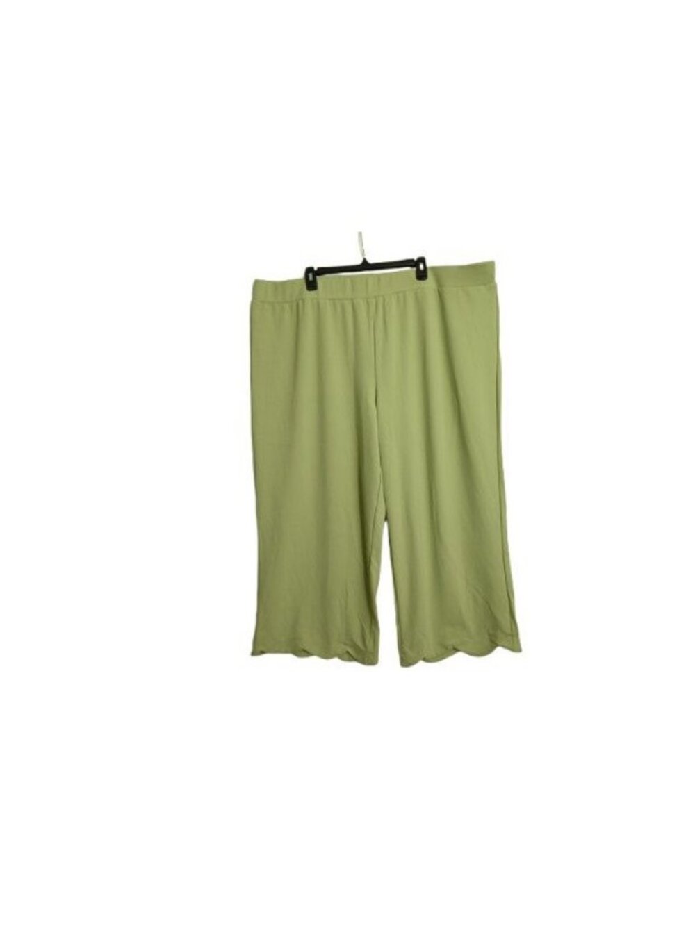 NWOT Isaac Mizrahi Live! Reg Pebble Knit Wide-Leg Pant W/ Scalloped Hem Green 3X - Picture 2 of 5